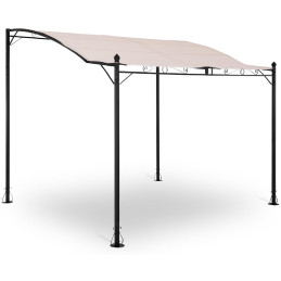 Sodo baldakimu laisvai pastatoma pavėsinė 2,6 x 3 x 2,5 m kreminė