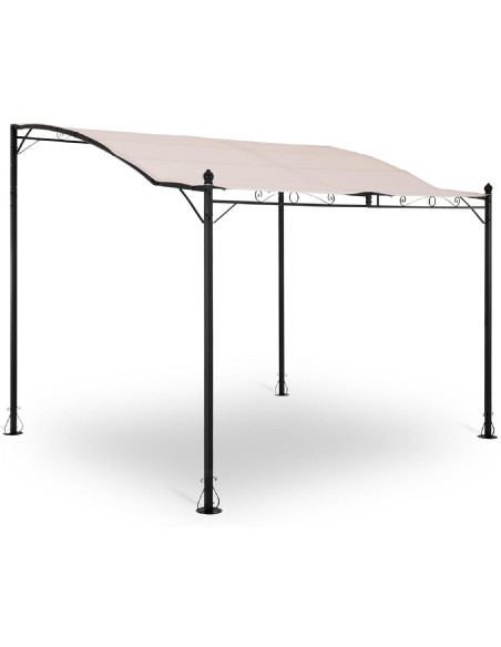 Sodo baldakimu laisvai pastatoma pavėsinė 2,6 x 3 x 2,5 m kreminė Sodo baldakimu laisvai pastatoma pavėsinė 2,6 x 3 x 2,5 m kreminė