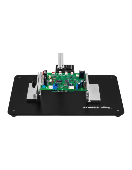 Bešešėlis LED stalinis šviestuvas su 5x/10x padidinamuoju stiklu ir PCB laikikliu Bešešėlis LED stalinis šviestuvas su 5x/10x padidinamuoju stiklu ir PCB laikikliu