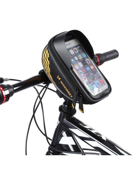 Dviračio vairo krepšys 1 l telefono dangtelis juodas