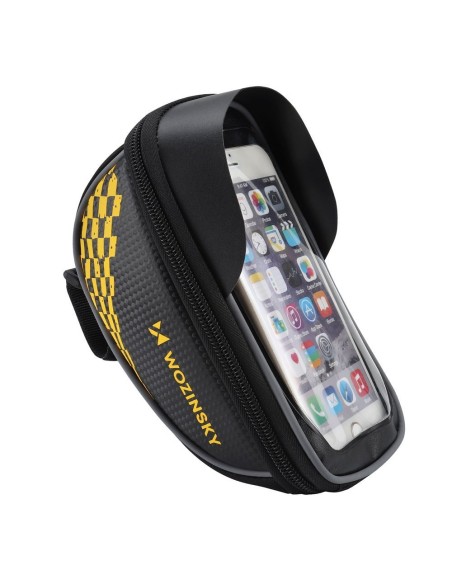 Dviračio vairo krepšys 1 l telefono dangtelis juodas