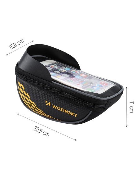 Dviračio vairo krepšys 1 l telefono dangtelis juodas