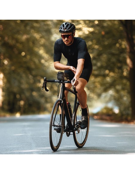 Dviračio vairo krepšys 1 l telefono dangtelis juodas