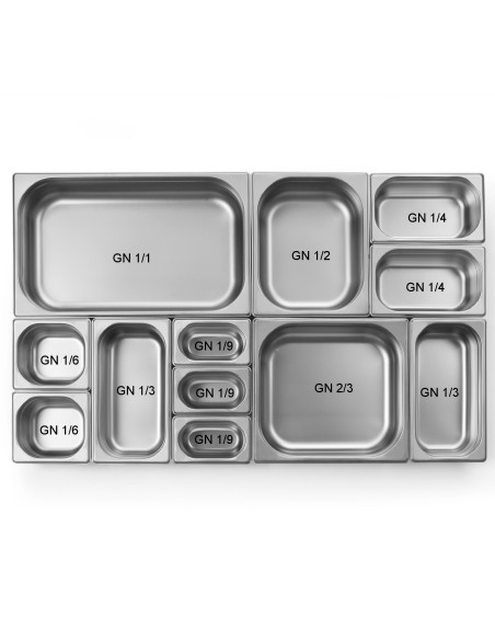 GN 1/6 konteineris, aukštis 100 mm, nerūdijantis plienas - Hendi 800638