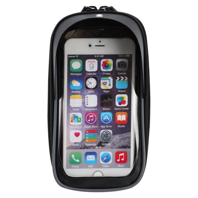 Dviračio vairo krepšys 1 l telefono dangtelis juodas