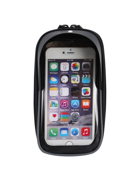 Dviračio vairo krepšys 1 l telefono dangtelis juodas