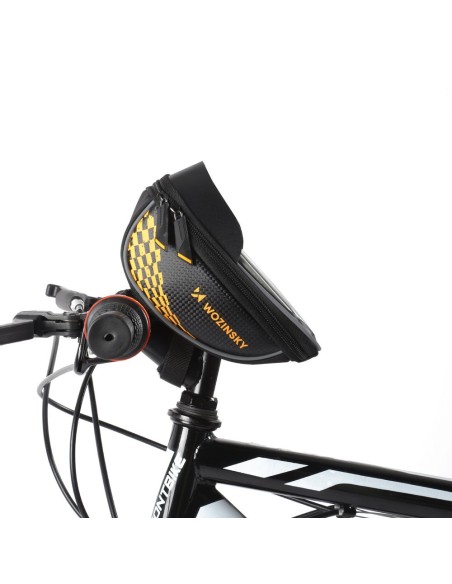 Dviračio vairo krepšys 1 l telefono dangtelis juodas