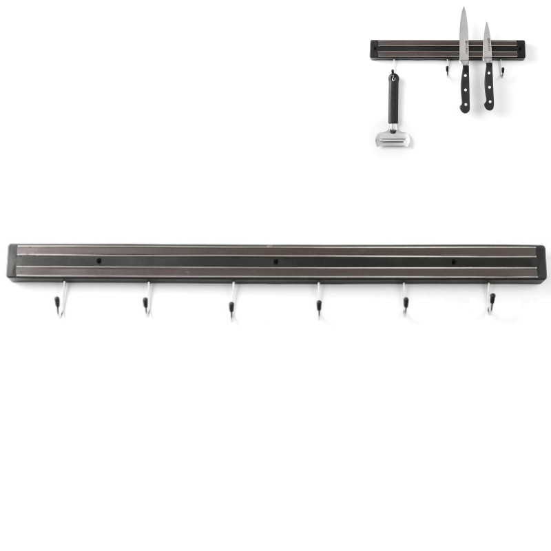 Magnetinė juostelė peiliams su kabliukais, ilgis 600 mm - Hendi 820407