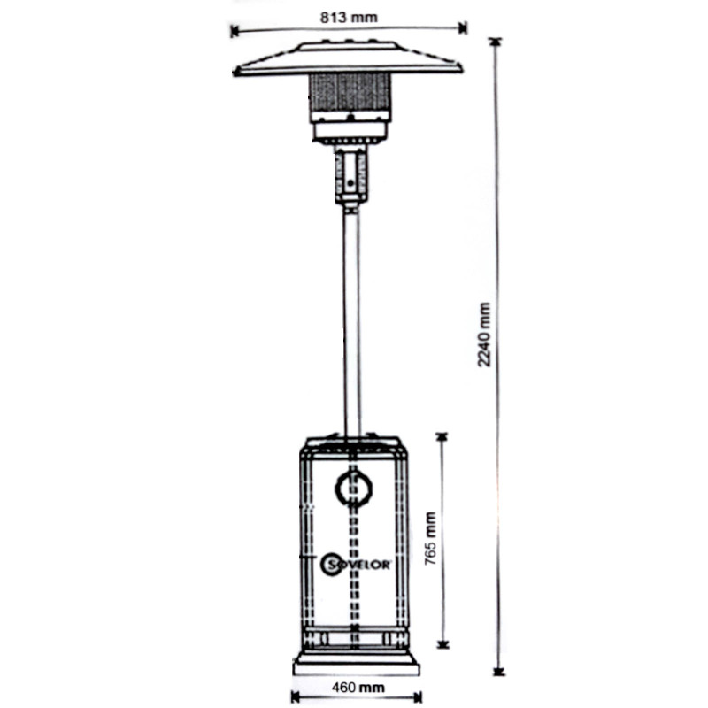 Dujinio šildymo lempa ETNA STAINLESS STAINLESS Skėtis PB LPG dujoms