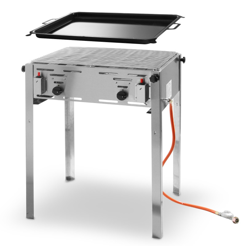 Dujinis grilis su keptuve Grill Master Maxi 590x480mm 11,6kW - Hendi 154717
