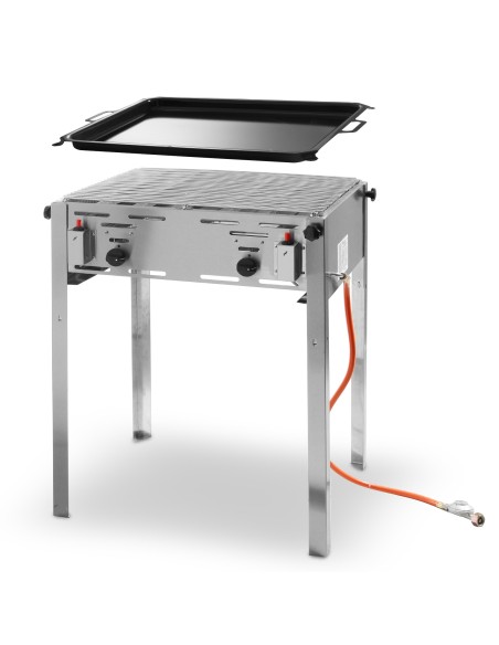 Dujinis grilis su keptuve Grill Master Maxi 590x480mm 11,6kW - Hendi 154717