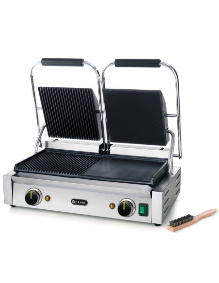 Kontaktinis grilis su dvigubu grioveliu lygiu 3600W - Hendi 263907 Kontaktinis grilis su dvigubu grioveliu lygiu 3600W - Hendi 263907