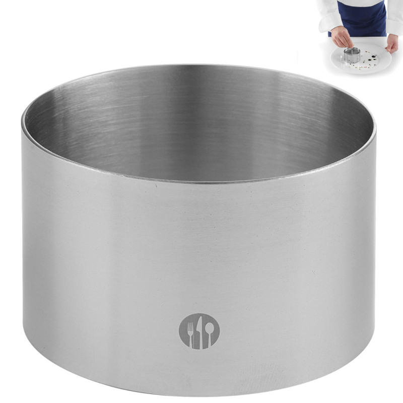 Nerūdijančio plieno konditerijos šefo žiedas sk. 70 mm aukščio 45 mm - Hendi 512104
