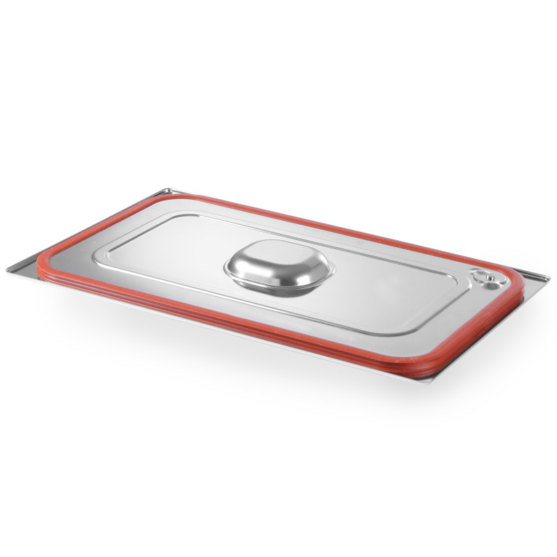 Dangtis GN konteineriui Profi Line su silikonine tarpine GN1/6 176x162mm nerūdijantis plienas - Hendi 802656