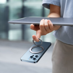 Halo magnetinio žiedo laikiklio stovas telefonui sidabrinis