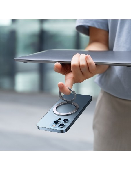Halo magnetinio žiedo laikiklio stovas telefonui sidabrinis Halo magnetinio žiedo laikiklio stovas telefonui sidabrinis