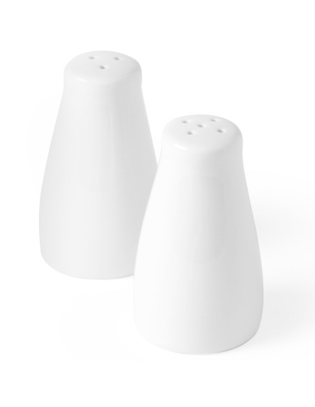 Druskos ir pipirų purtyklės prieskonių rinkinys baltas porcelianas - Hendi 786413