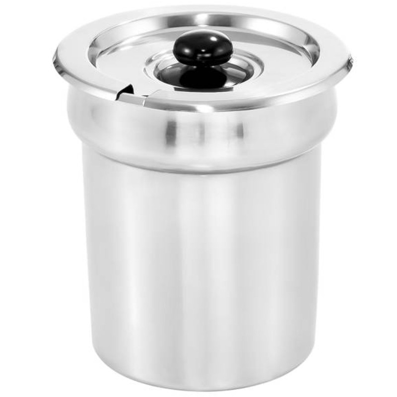 Plieninis puodo įdėklas su dangteliu sriubos šildytuvo bain marie 3,8L