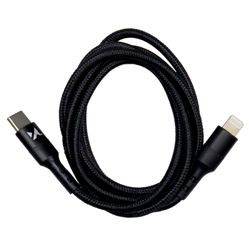 Kabelis USB-C iPhone Lightning Power Delivery 18W 1m juodas