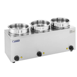 Bain-marie elektrinis sriubos šildytuvas 450W 230V 3 x 3,8L