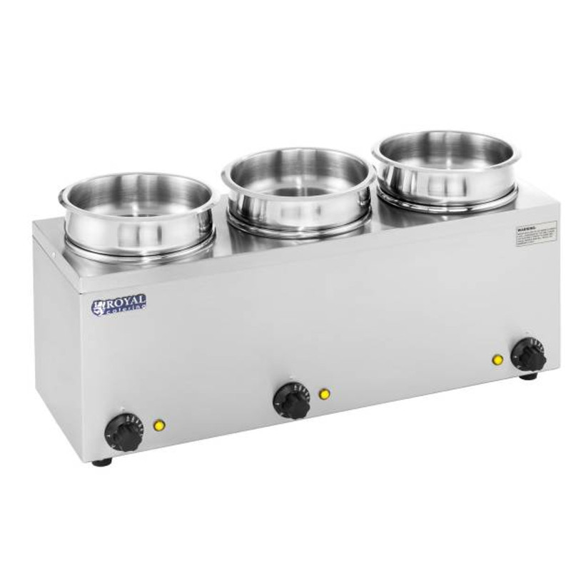 Bain-marie elektrinis sriubos šildytuvas 450W 230V 3 x 3,8L