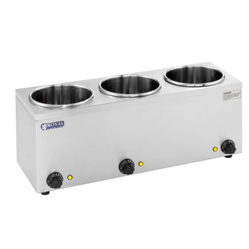 Bain-marie elektrinis sriubos šildytuvas 450W 230V 3 x 3,8L