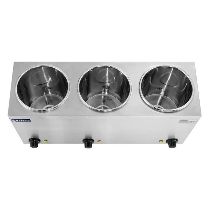 Bain-marie elektrinis sriubos šildytuvas 450W 230V 3 x 3,8L