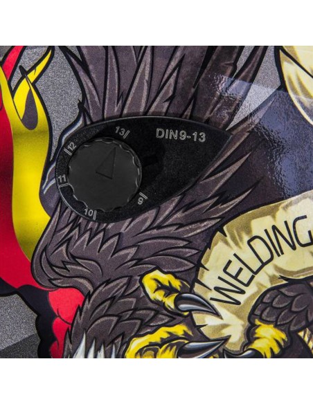 Automatiškai tamsėjanti suvirinimo šalmo kaukė su grind EAGLE EYE funkcija Automatiškai tamsėjanti suvirinimo šalmo kaukė su grind EAGLE EYE funkcija