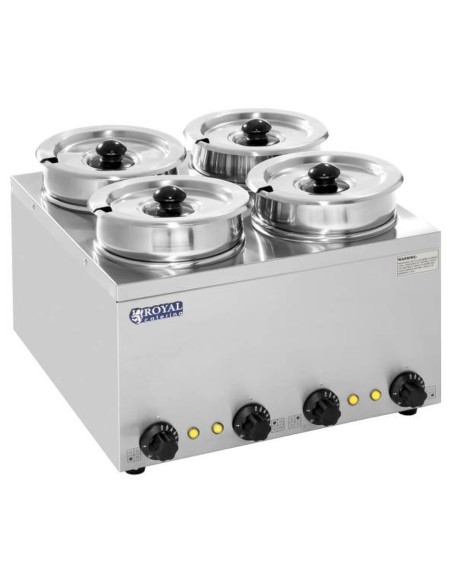 Bain marie elektrinis sriubos šildytuvas 600W 230V 4 x 3,8L Bain marie elektrinis sriubos šildytuvas 600W 230V 4 x 3,8L