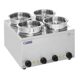 Bain marie elektrinis sriubos šildytuvas 600W 230V 4 x 3,8L