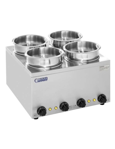 Bain marie elektrinis sriubos šildytuvas 600W 230V 4 x 3,8L Bain marie elektrinis sriubos šildytuvas 600W 230V 4 x 3,8L
