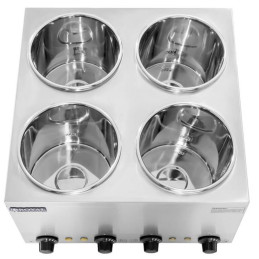 Bain marie elektrinis sriubos šildytuvas 600W 230V 4 x 3,8L