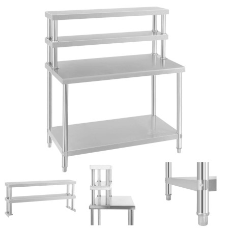 Nerūdijančio plieno gastronominis darbo stalas su prailginimu 120x60cm Nerūdijančio plieno gastronominis darbo stalas su prailginimu 120x60cm