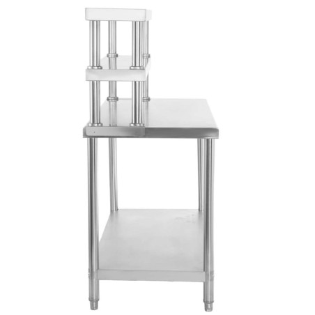 Nerūdijančio plieno gastronominis darbo stalas su prailginimu 120x60cm Nerūdijančio plieno gastronominis darbo stalas su prailginimu 120x60cm
