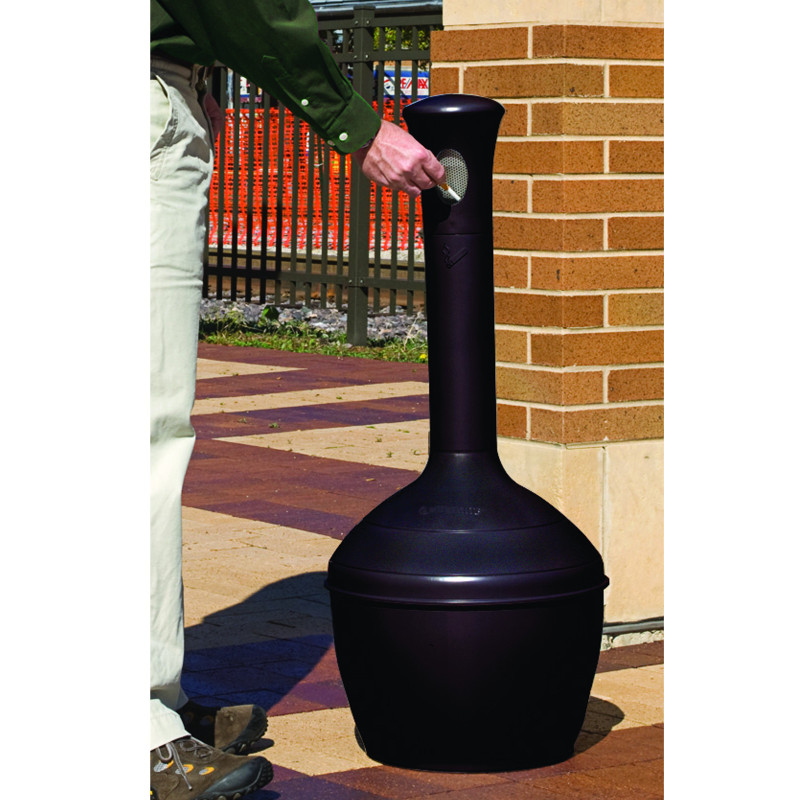 Laisvai pastatoma lauko peleninė juoda su 15L sk. 33cm aukštis 100cm