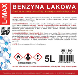 Vaitspiritas skiediklis dažams ir lakams L-MAX 5L