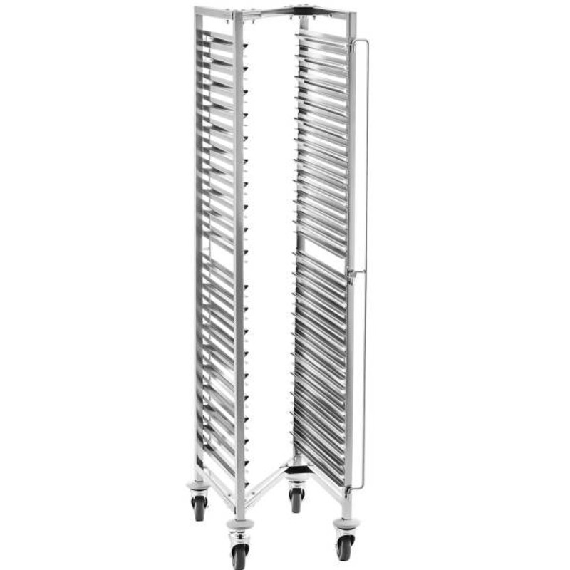 Plieninis gastronominis transportavimo vežimėlis padėklams ar konteineriams GN 20 x GN 1/1 65mm