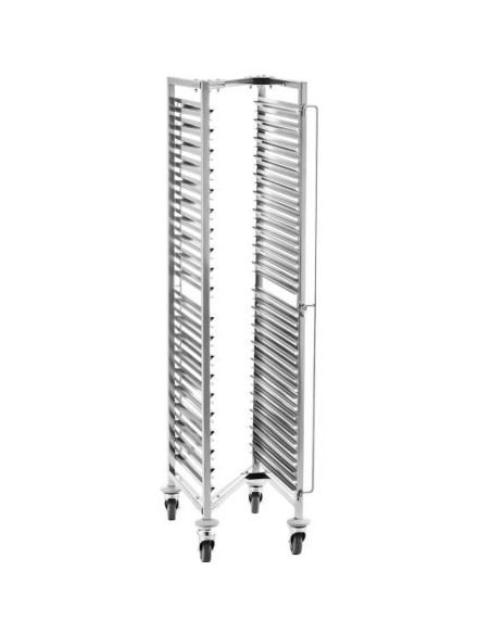 Plieninis gastronominis transportavimo vežimėlis padėklams ar konteineriams GN 20 x GN 1/1 65mm