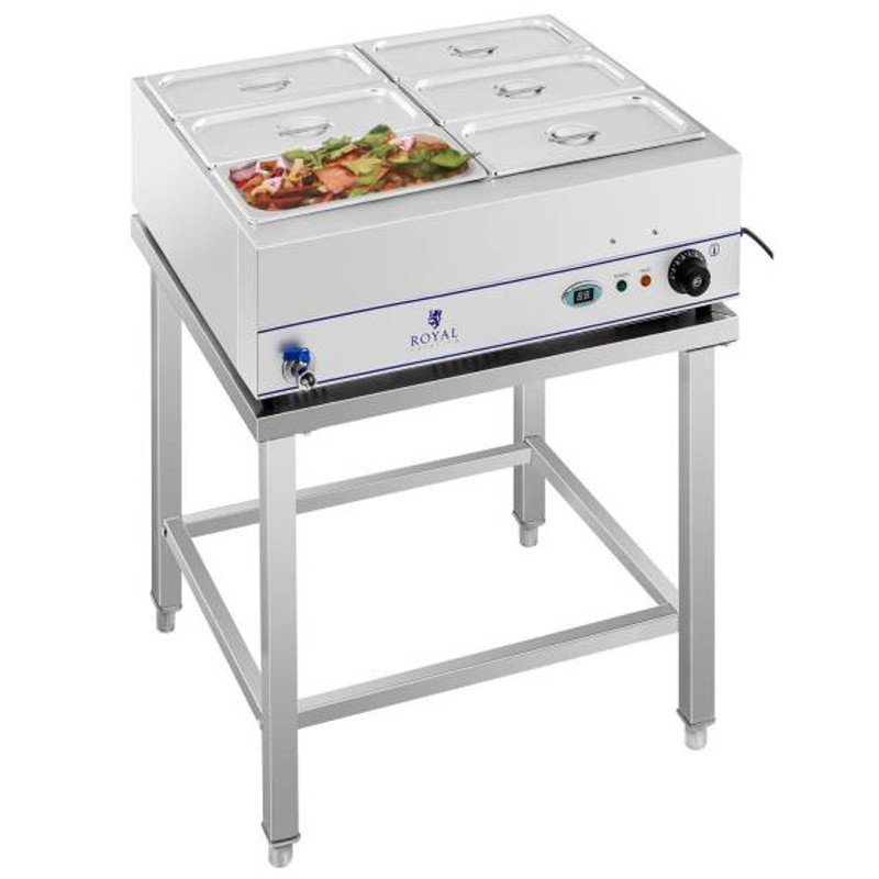 Bain marie vandens šildytuvas ant plieninio pagrindo 6 x GN 1/3 2000W 230V