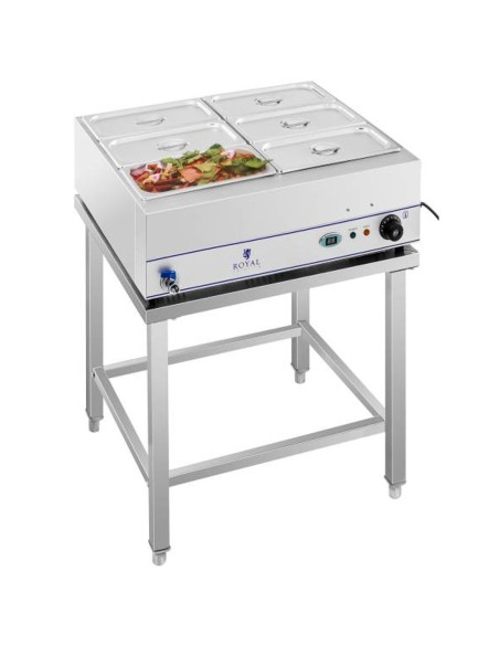 Bain marie vandens šildytuvas ant plieninio pagrindo 6 x GN 1/3 2000W 230V Bain marie vandens šildytuvas ant plieninio pagrindo 6 x GN 1/3 2000W 230V