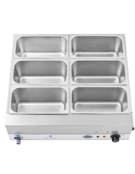 Bain marie vandens šildytuvas ant plieninio pagrindo 6 x GN 1/3 2000W 230V Bain marie vandens šildytuvas ant plieninio pagrindo 6 x GN 1/3 2000W 230V