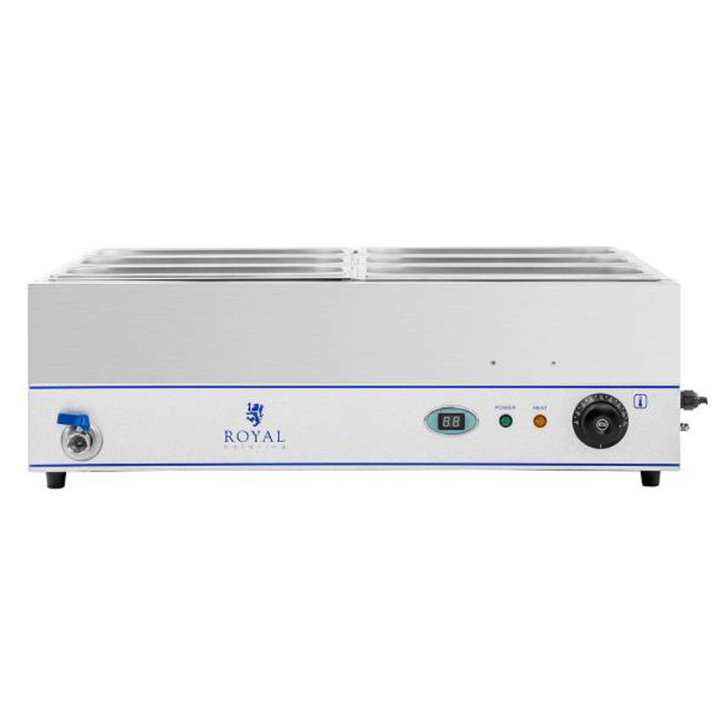 Bain marie vandens šildytuvas ant plieninio pagrindo 6 x GN 1/3 2000W 230V
