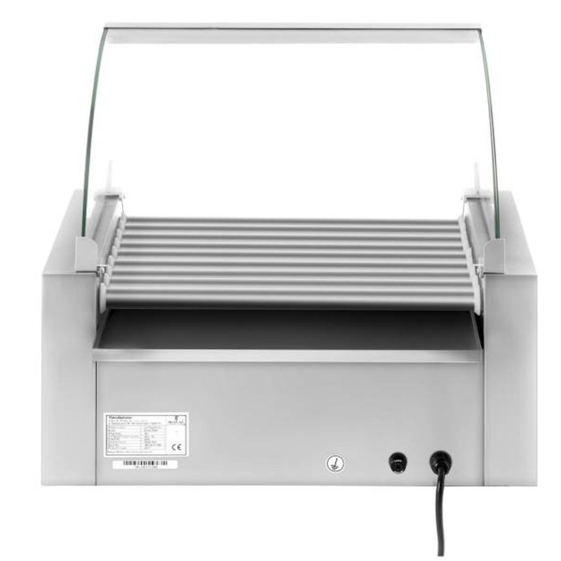 Ritininis ritininis grilis su dangteliu ir kaitinimo stalčiumi bandelėms 16 dešrelių HotDog 2200W 230V Royal Catering