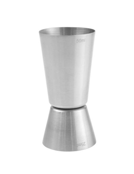 Dvipusis plieninis alkoholio matavimo puodelis 25 / 50 ml - Hendi 596722