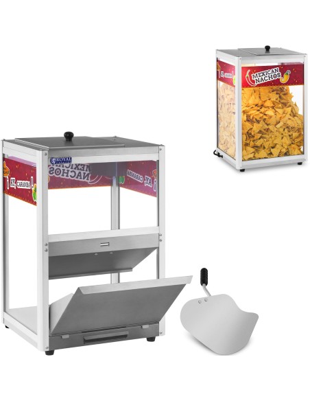 Šildytuvo vitrina nachos žemės riešutų spragėsiams + kaušelis Šildytuvo vitrina nachos žemės riešutų spragėsiams + kaušelis