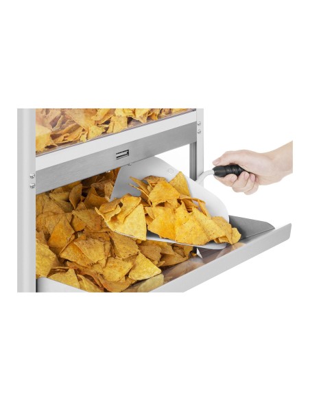 Šildytuvo vitrina nachos žemės riešutų spragėsiams + kaušelis Šildytuvo vitrina nachos žemės riešutų spragėsiams + kaušelis