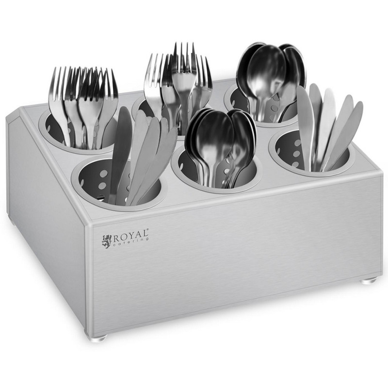 Stalo įrankių padėklas su 6 įdėklais šakėms šaukštai peiliai nerūdijantis plienas Royal Catering