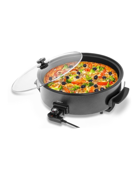 Tefloninė bekoninė picos keptuvė 40cm 1400W Bredeco daugiapakopė