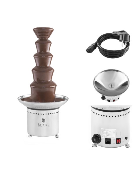 Šokoladinis fontanas šokoladui 5 aukštų 6kg Royal Catering RCCF-65W4 Šokoladinis fontanas šokoladui 5 aukštų 6kg Royal Catering RCCF-65W4