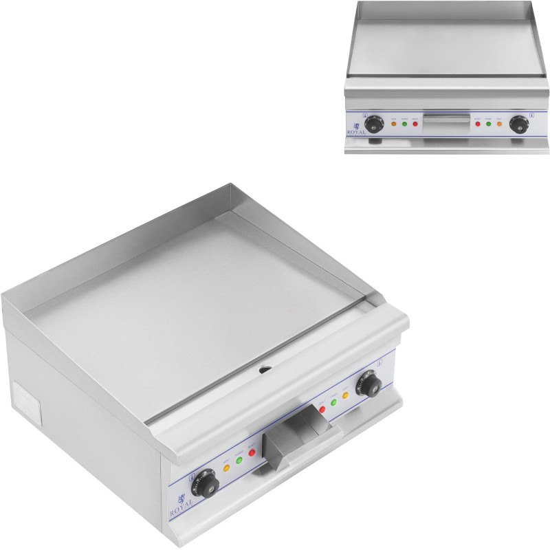 Sklandžiai grotelių plokštelė elektrinė grilis kepimui 60cm 400V Royal Catering RCG 60S